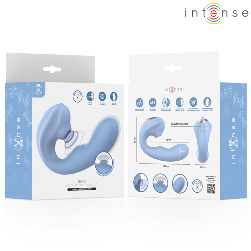 INTENSE - GINA MULTIFUNCTION CLITORAL STIMULATOR BLUE