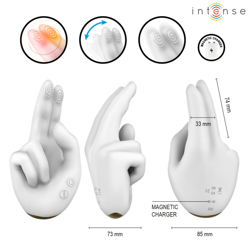 INTENSE - JIMMY HAND-SHAPED MULTIFUNCTION STIMULATOR WITH VIBRATION AND HEAT