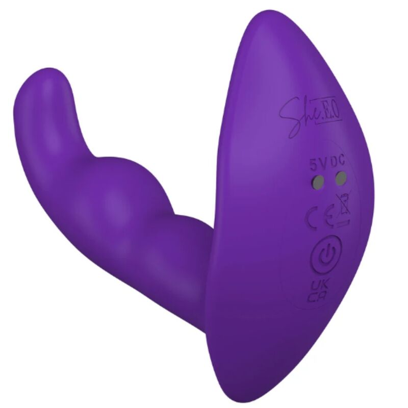 SHE.E.O - ROTATING VIBRATING ANAL STIMULATOR WITH REMOTE CONTROL - PURPLE