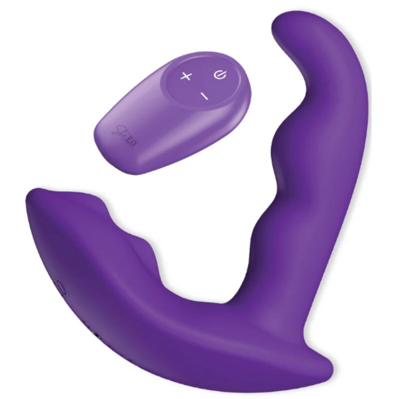 SHE.E.O - ROTATING VIBRATING ANAL STIMULATOR WITH REMOTE CONTROL - PURPLE