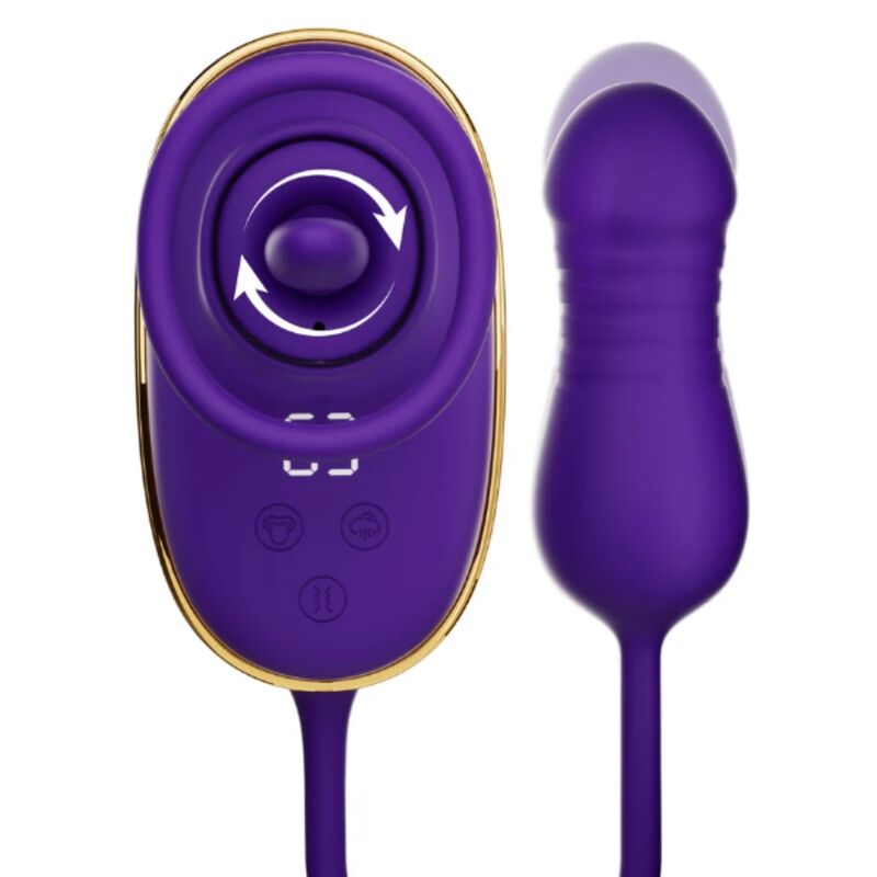 SHE.E.O - CLITORAL SUCTION TOOL WITH LICKING EFFECT AND PURPLE ANAL STIMULATOR