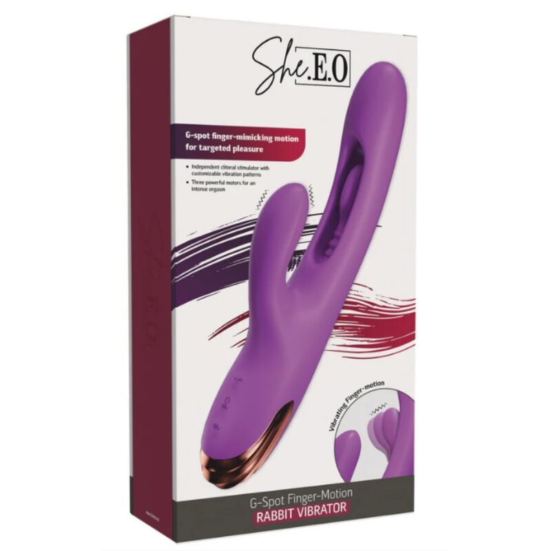 SHE.E.O - RABBIT G-SPOT VIBRATOR WITH DIGITAL MOVEMENT PURPLE