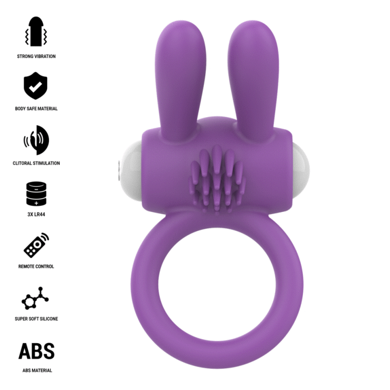 INTENSE - HOPPS VIBRATING PENIS RING WITH CLITORAL STIMULATION PURPLE