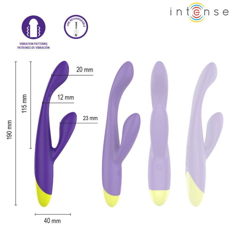INTENSE - PAOLO RECHARGEABLE RABBIT STIMULATOR FOR G-SPOT AND CLITORIS