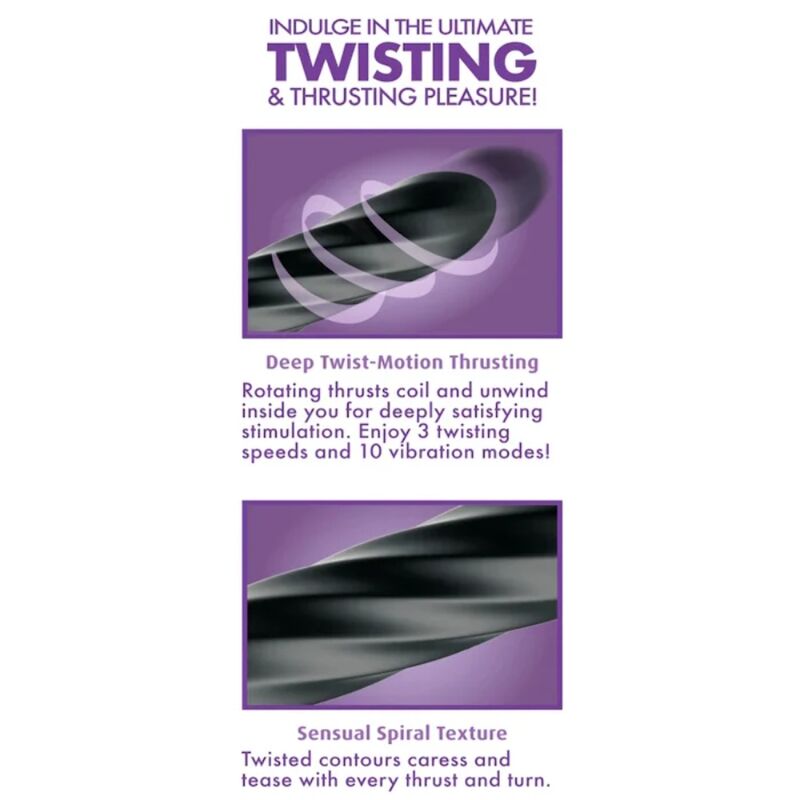 ANAL FANTASY ELITE - TWIST ECSTASY RECHARGEABLE ROTATING ANAL STIMULATOR