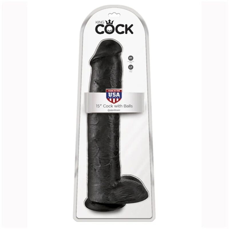 KING COCK - REALISTIC DILDO WITH TESTICLES 38 CM BLACK
