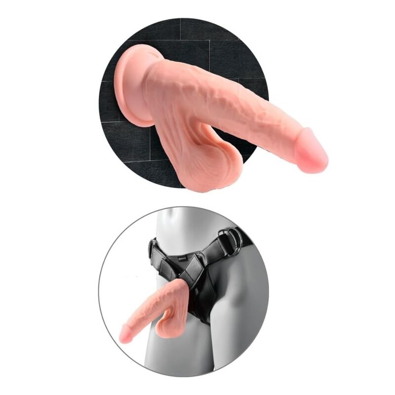 KING COCK PLUS - TRIPLE DENSITY REALISTIC DILDO WITH SWINGING TESTICLES 23 CM FLESH