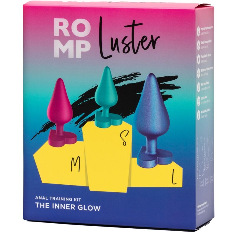 ROMP - LUSTER ANAL TRAINING KIT S/M/L WITH HEART-SHAPED BASE
