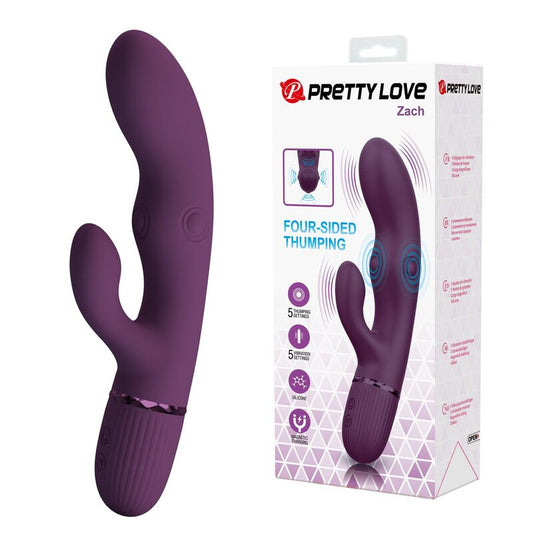 PRETTY LOVE - ZACH VIBRADOR RABBIT RECARREGÁVEL COM MOVIMENTO DE VAIVÉM 5+5 FUNÇÕES