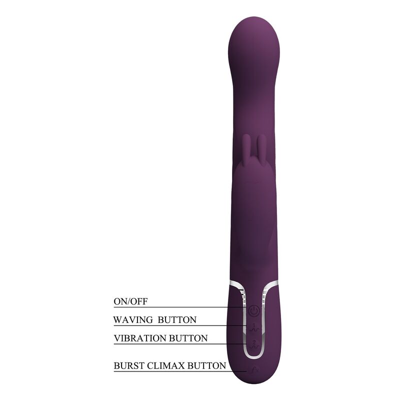 PRETTY LOVE - LOURSEN RABBIT-VIBRATOR MIT STOSSFUNKTION UND 7 VIBRATIONEN USB-WIEDERAUFLADBAR LILA