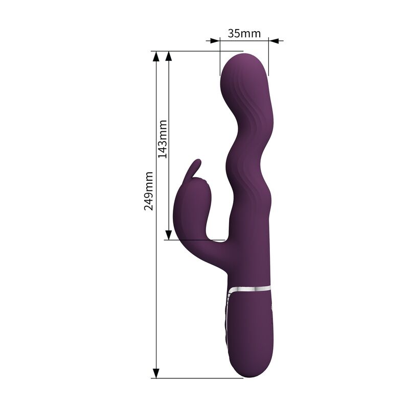 PRETTY LOVE - LOURSEN RABBIT-VIBRATOR MIT STOSSFUNKTION UND 7 VIBRATIONEN USB-WIEDERAUFLADBAR LILA