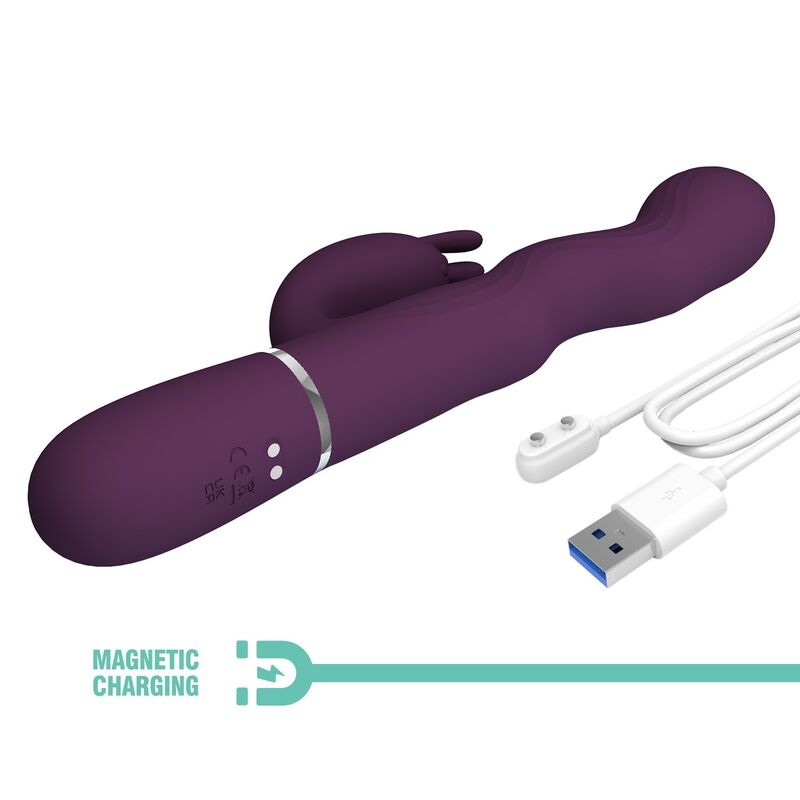 PRETTY LOVE - LOURSEN RABBIT-VIBRATOR MIT STOSSFUNKTION UND 7 VIBRATIONEN USB-WIEDERAUFLADBAR LILA