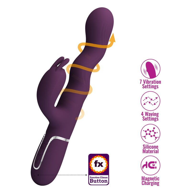 PRETTY LOVE - LOURSEN RABBIT-VIBRATOR MIT STOSSFUNKTION UND 7 VIBRATIONEN USB-WIEDERAUFLADBAR LILA