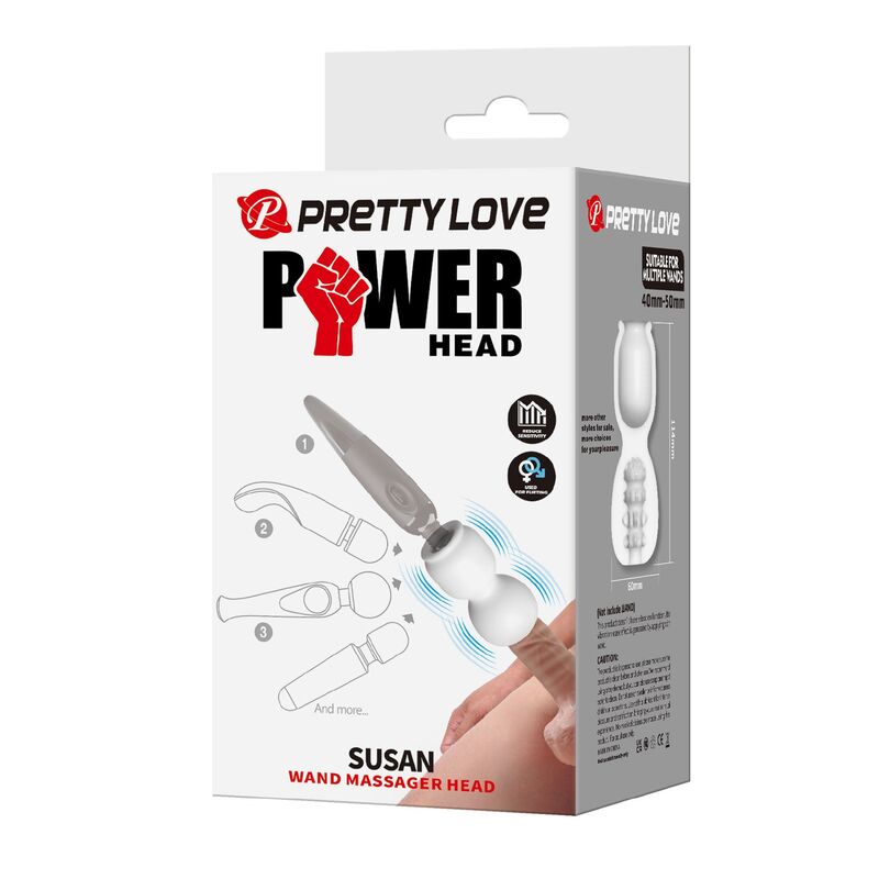 PRETTY LOVE - SUSAN POWER HEAD TILBEHØR TIL MASSAGESTAV Ø 6.5 CM