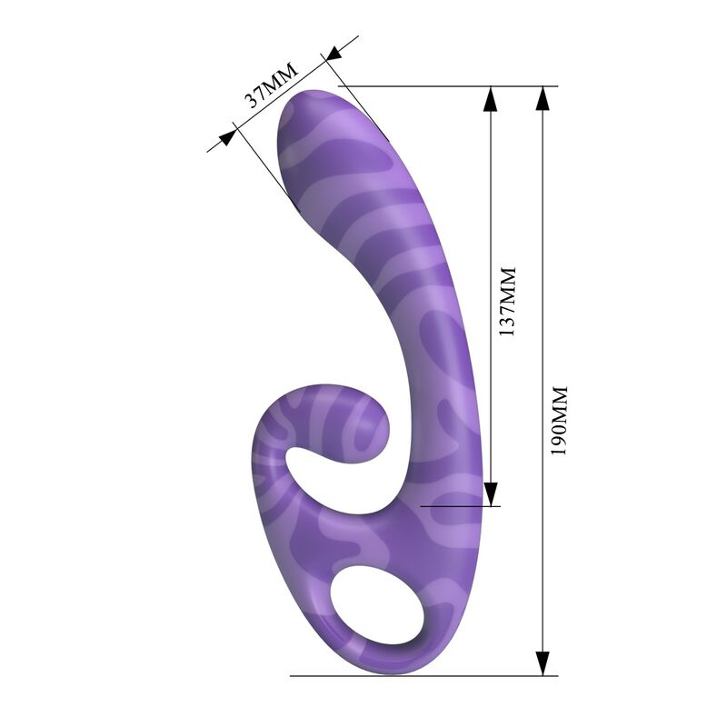 PRETTY LOVE - VIBRATORE A DOPPIA ESTIVA CON MANICO 19 CM Ø 3,5 CM VIOLA