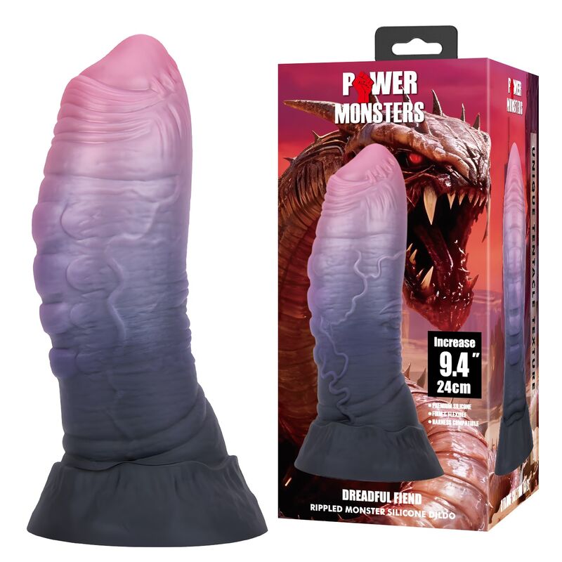 POWER MONSTERS - DREADFUL FIEND BICOLOR FANTASY SILICONE DILDO 24 CM Ø 6 CM