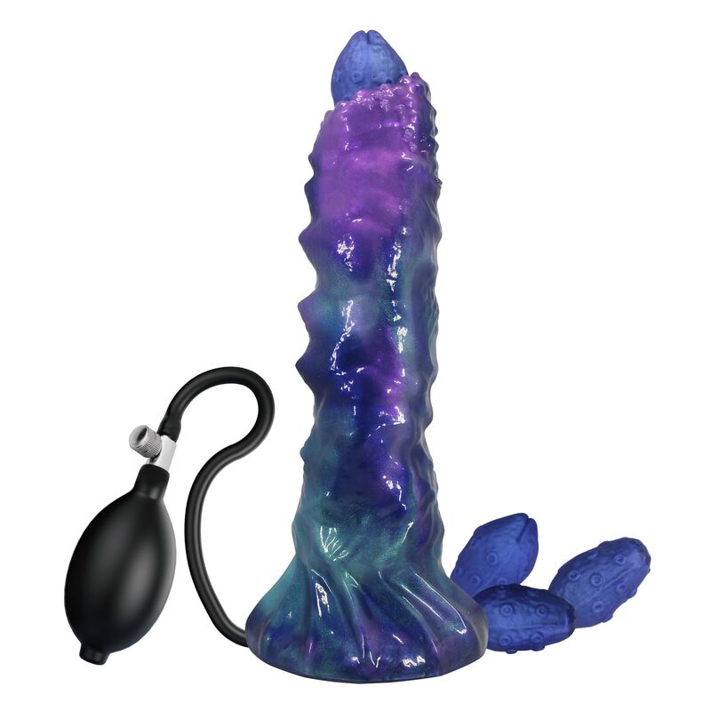 POWER MONSTERS - DUSKWALKER SENTINEL TREFARVET OPBLÆSELIG FANTASY-DILDO I SILIKONE 23 CM Ø 5 CM