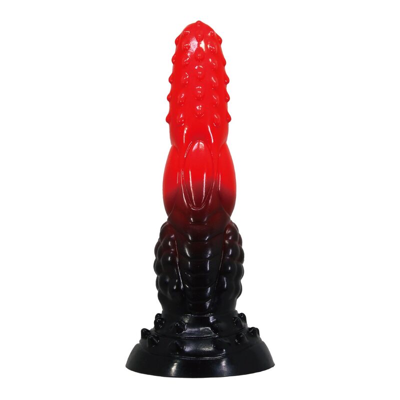 POWER MONSTERS - FIRE DRAGON FANTASY DILDO WITH SUCTION CUP 24.5 CM Ø 5.8 CM RED & BLACK