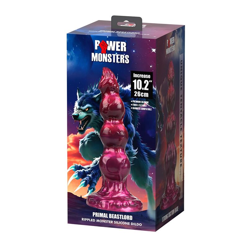 POWER MONSTERS - PRIMAL BEASTLORD PINK TRANSLUCENT FANTASY SILICONE DILDO 26 CM Ø 5 CM