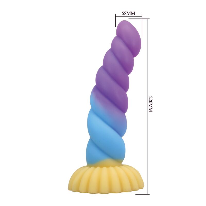 POWER MONSTERS - UNICORN TRICOLOR FANTASY SILICONE DILDO 22 CM Ø 5 CM