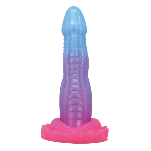 POWER MONSTERS - VOID PYTHON GODEMICHÉ FANTASY AVEC VENTOUSE 20,5 CM Ø 5,2 CM BLEU, VIOLET ET ROSE