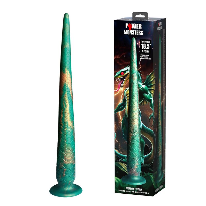 POWER MONSTERS - WILDWYRM TAIL BICOLOR FANTASY SILICONE DILDO 47 CM Ø 4 CM