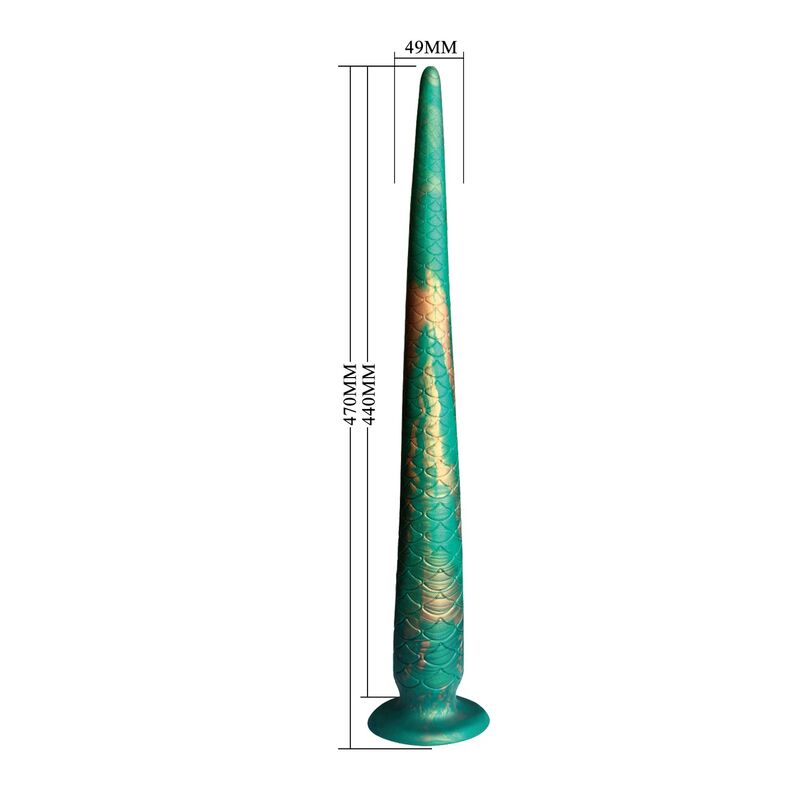 POWER MONSTERS - WILDWYRM TAIL BICOLOR FANTASY SILICONE DILDO 47 CM Ø 4 CM