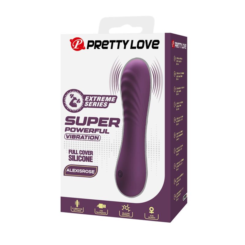 PRETTY LOVE - ALEXISROSE RECHARGEABLE VIBRATOR 10 FUNCTIONS PURPLE
