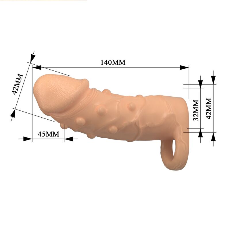PRETTY LOVE - MANICOTTO DI ESTENSIONE DEL PENE DORT 14 CM Ø 4 CM NATURALE