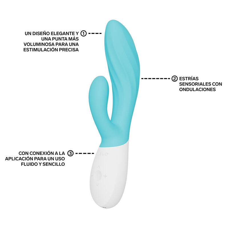 LELO - INA TWIST DOUBLE VIBRATOR RABBIT FOR G-SPOT AND CLITORIS BLUE