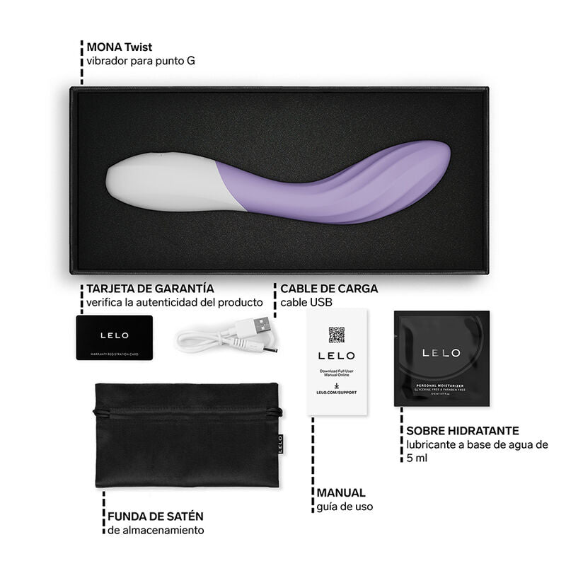 LELO - MONA TWIST RECHARGEABLE APP-CONTROLLED G-SPOT VIBRATOR LAVENDER