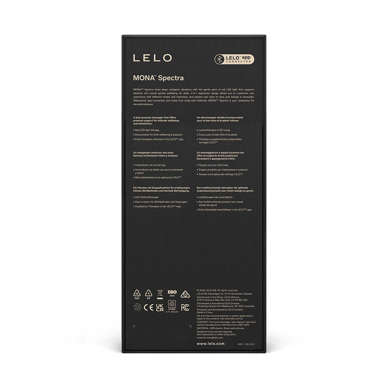 LELO - MONA SPECTRA RED LIGHT INTIMATE MASSAGER RECHARGEABLE APP-CONTROLLED