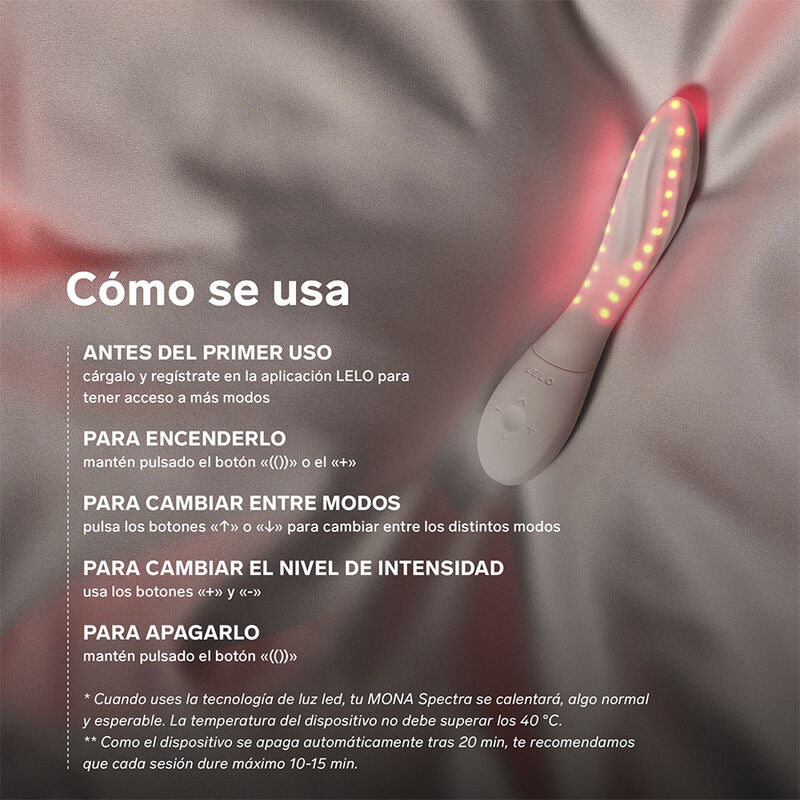 LELO - MONA SPECTRA RED LIGHT INTIMATE MASSAGER RECHARGEABLE APP-CONTROLLED