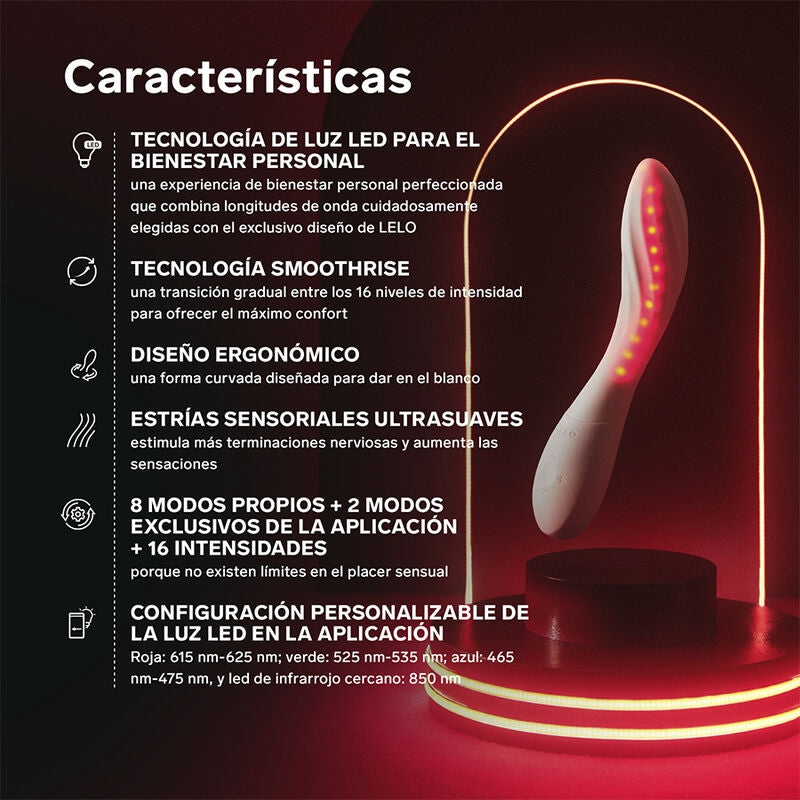 LELO - MONA SPECTRA RED LIGHT INTIMATE MASSAGER RECHARGEABLE APP-CONTROLLED