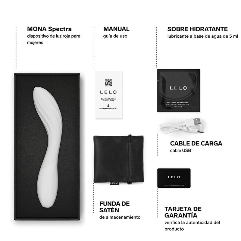 LELO - MONA SPECTRA RED LIGHT INTIMATE MASSAGER RECHARGEABLE APP-CONTROLLED