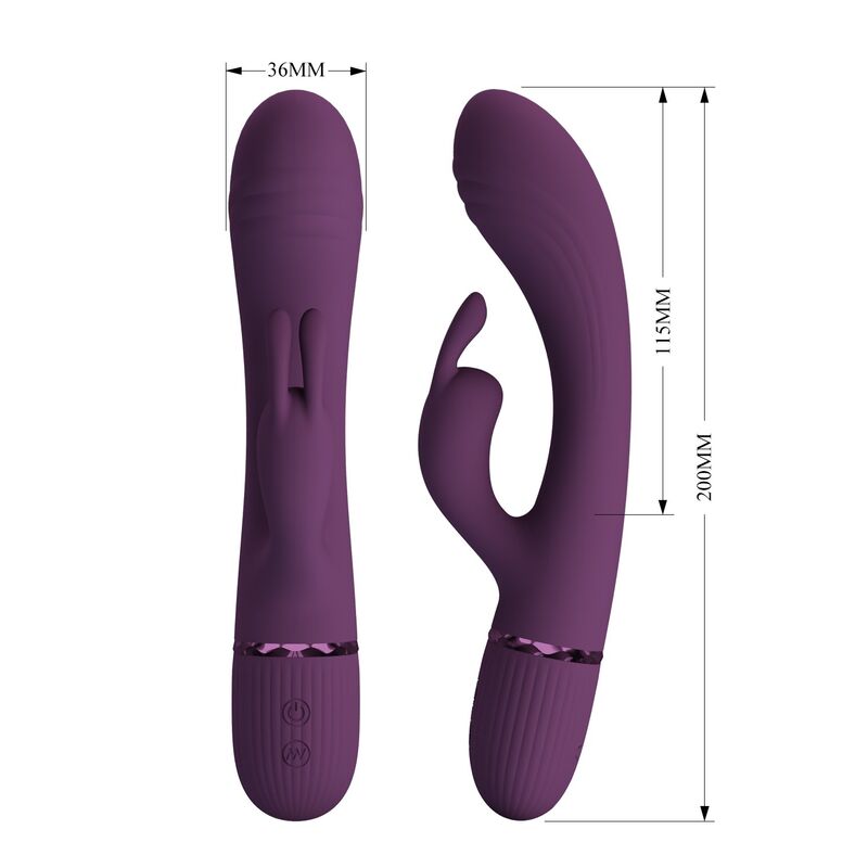 PRETTY LOVE - ROCCO RECHARGEABLE RABBIT VIBRATOR 10 FUNCTIONS PURPLE