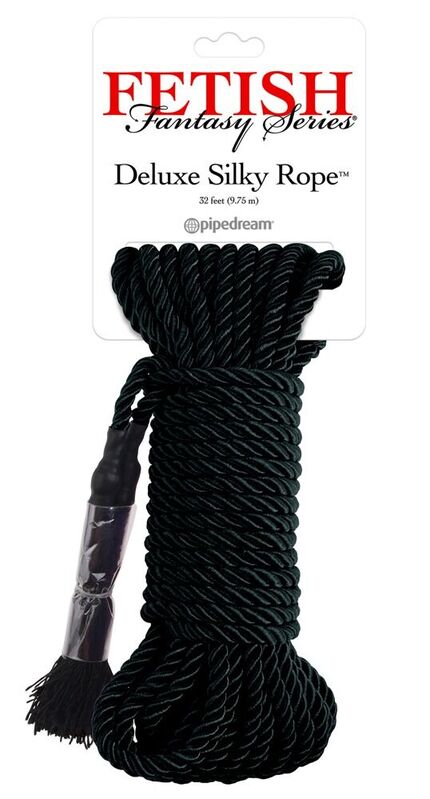 FETISH FANTASY SERIES - BLACK DELUXE SILK ROPE 9.75 M