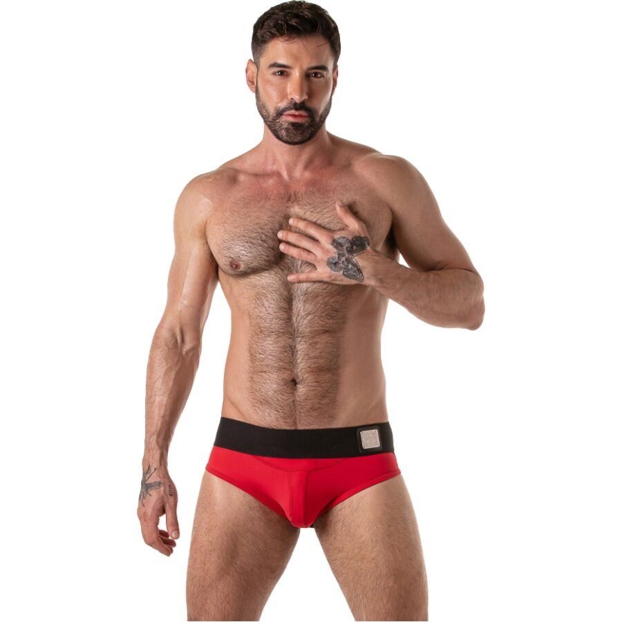 LOCKER GEAR - JOCKBRIEF MIT BREITEM BUND, ROT L