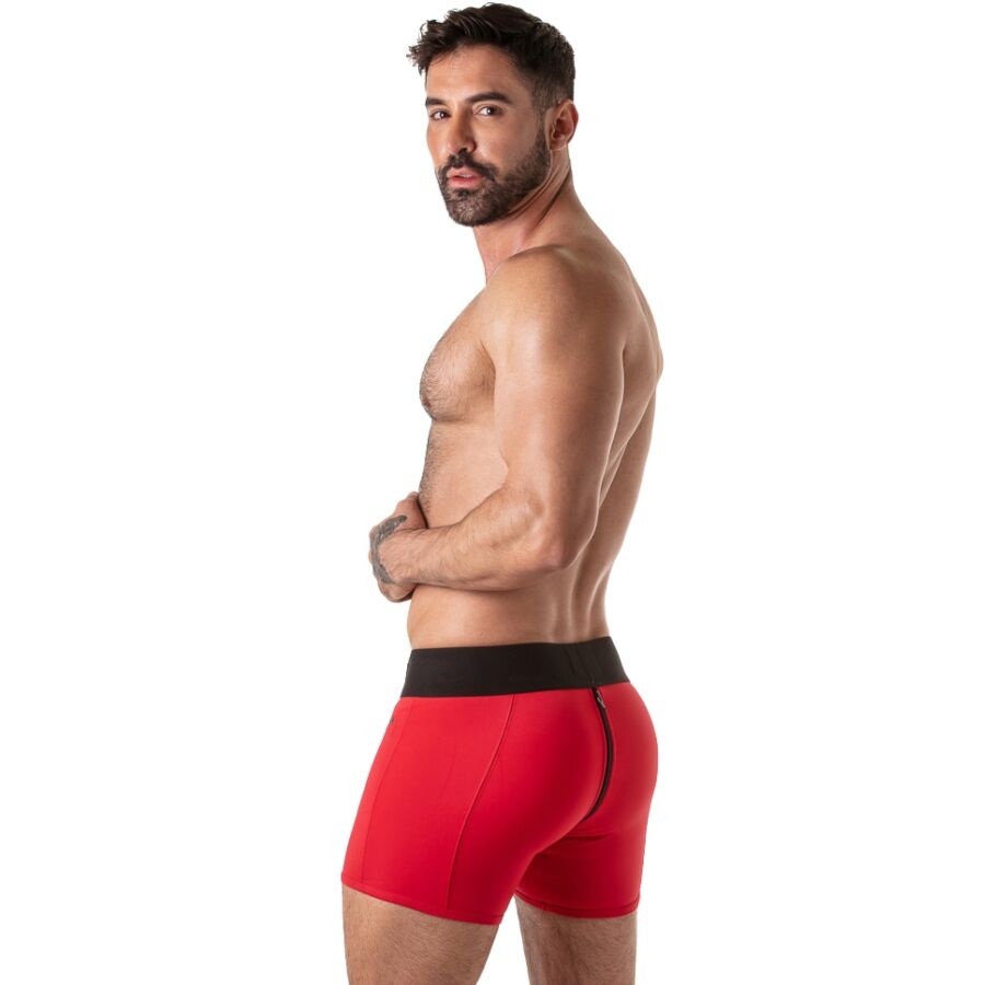 LOCKER GEAR - TRUNKS MED BRED LINNING RØD M