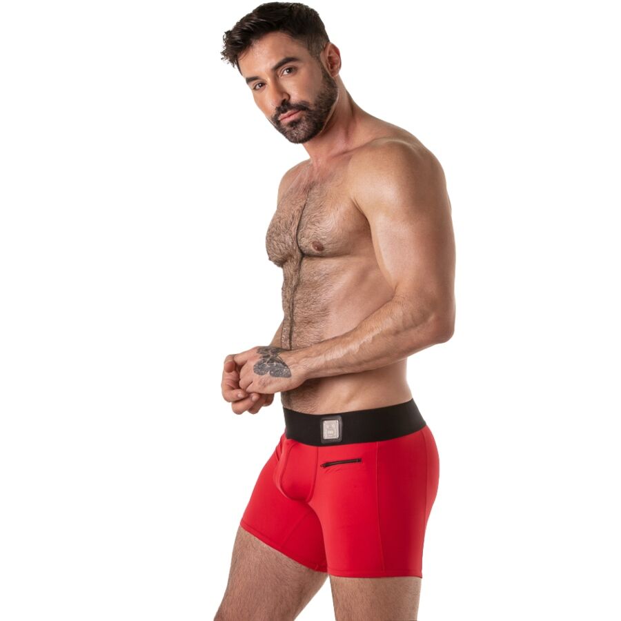 LOCKER GEAR - TRUNKS MED BRED LINNING RØD M