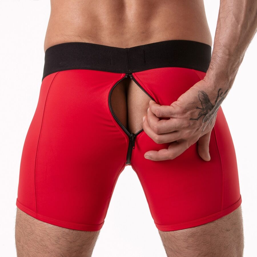 LOCKER GEAR - BOXER CON FASCIA IN VITA LARGA ROSSO XL