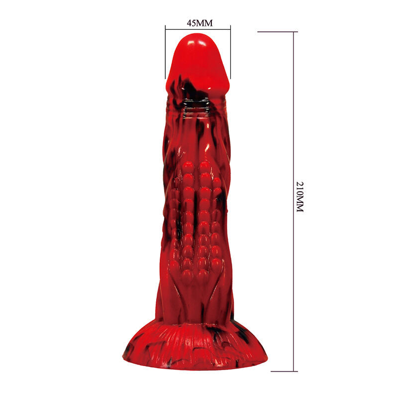 POWER MONSTERS - MINOTAUR FANTASY DILDO WITH SUCTION CUP 21 CM Ø 5 CM RED & BLACK
