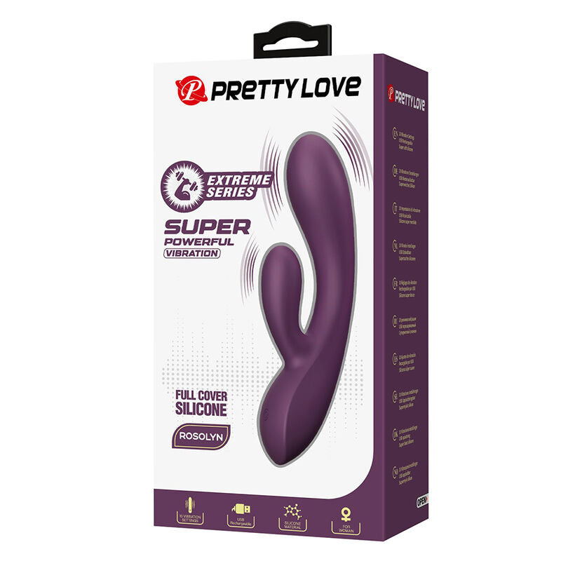 PRETTY LOVE - ROSOLYN RECHARGEABLE RABBIT VIBRATOR 10 FUNCTIONS
