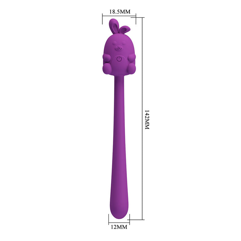 PRETTY LOVE - VIBRATORE FLESSIBILE A FORMA DI CONIGLIETTO, RICARICABILE TRAMITE USB, VIOLA