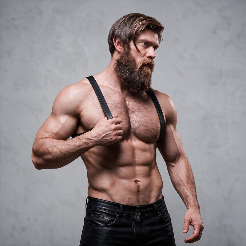FETISH SUBMISSIVE ATTITUDE - MENS ECO-LEATHER BACK HARNESS