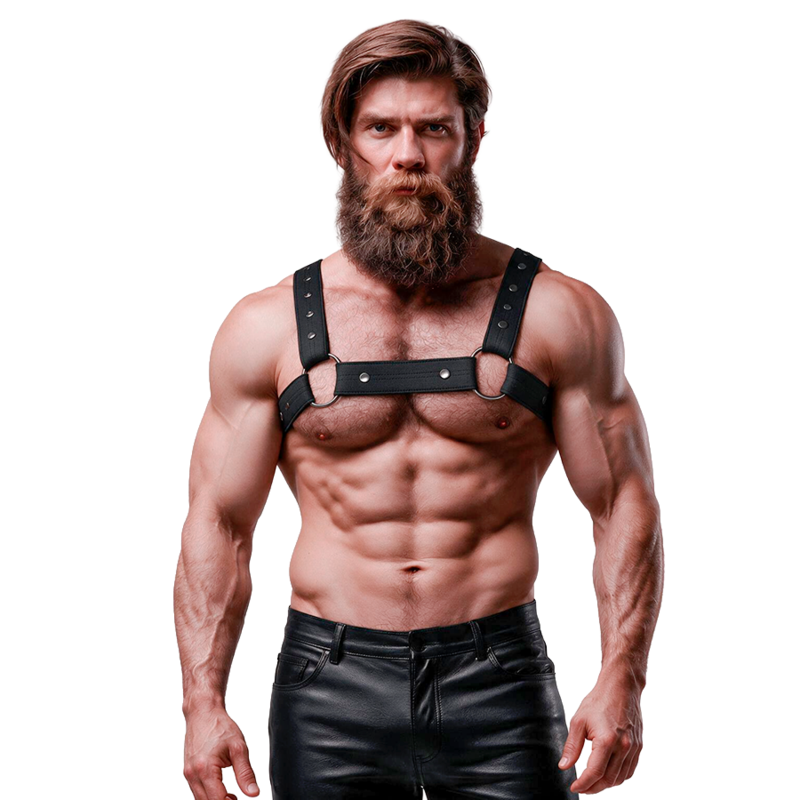 FETISH SUBMISSIVE ATTITUDE - ADJUSTABLE NEOPRENE CHEST SPORTS HARNESS FOR MEN