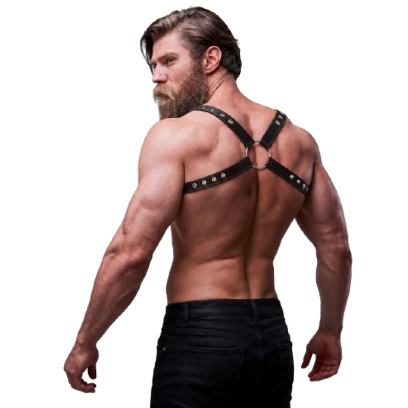 FETISH SUBMISSIVE ATTITUDE - MENS ECO-LEATHER BACK HARNESS