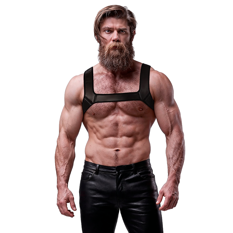FETISH SUBMISSIVE ATTITUDE - NEOPRENE CHEST HARNESS FOR MEN SIZE L