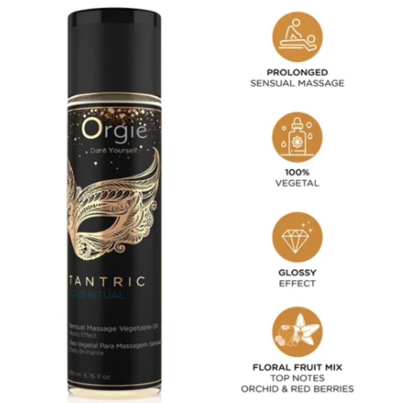 ORGIE - TANTRIC LOVE RITUAL VEGETABILSK SANSELIG MASSAGEOLIE 200 ML