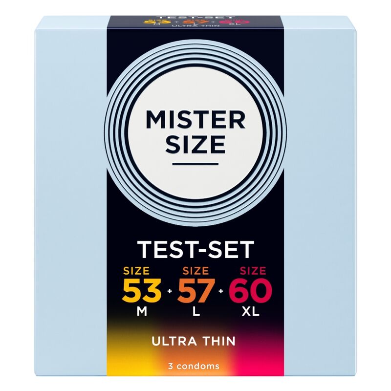 MISTER SIZE - SAMPLE PACK CONDOMS SIZE 53-57-60 MM (3 UNITS)